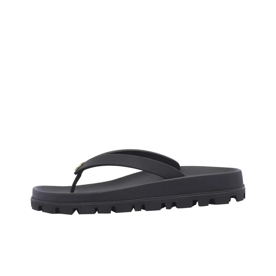 MIU MIU Slip Resistant Flip Flops Women's Black
