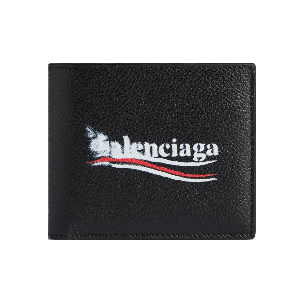 Balenciaga Political Stencil Logo Print Bifold Wallet