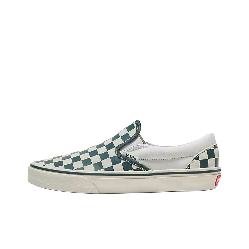 Vans Classic Slip On Checkerboard Shoes 'Green White'