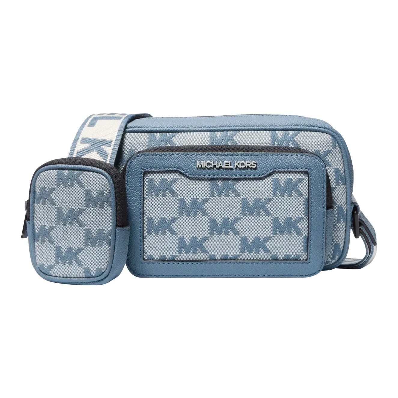 MICHAEL KORS COOPER Artificial Leather Shoulder Bag, Crossbody Bag Men's Blue/White
