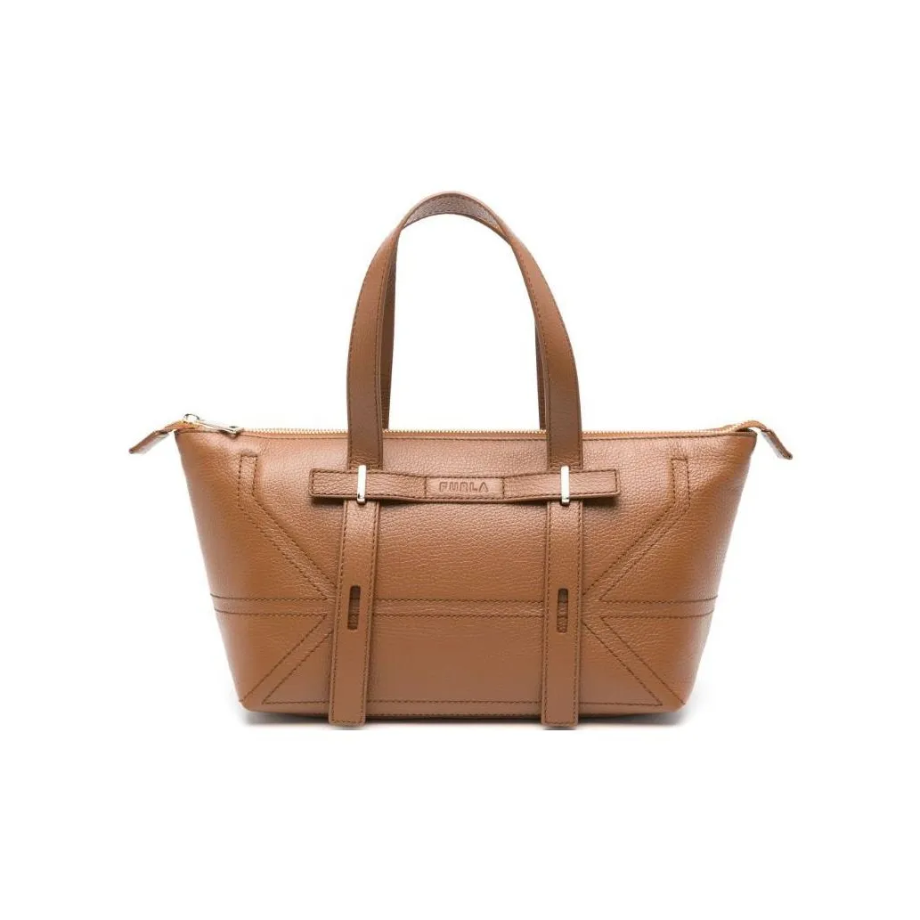 Furla Полиуретан Тоут Сумка Сумка для покупок Сумка на плечо Сумка среднего размера Женская цвет коньячного коричневого