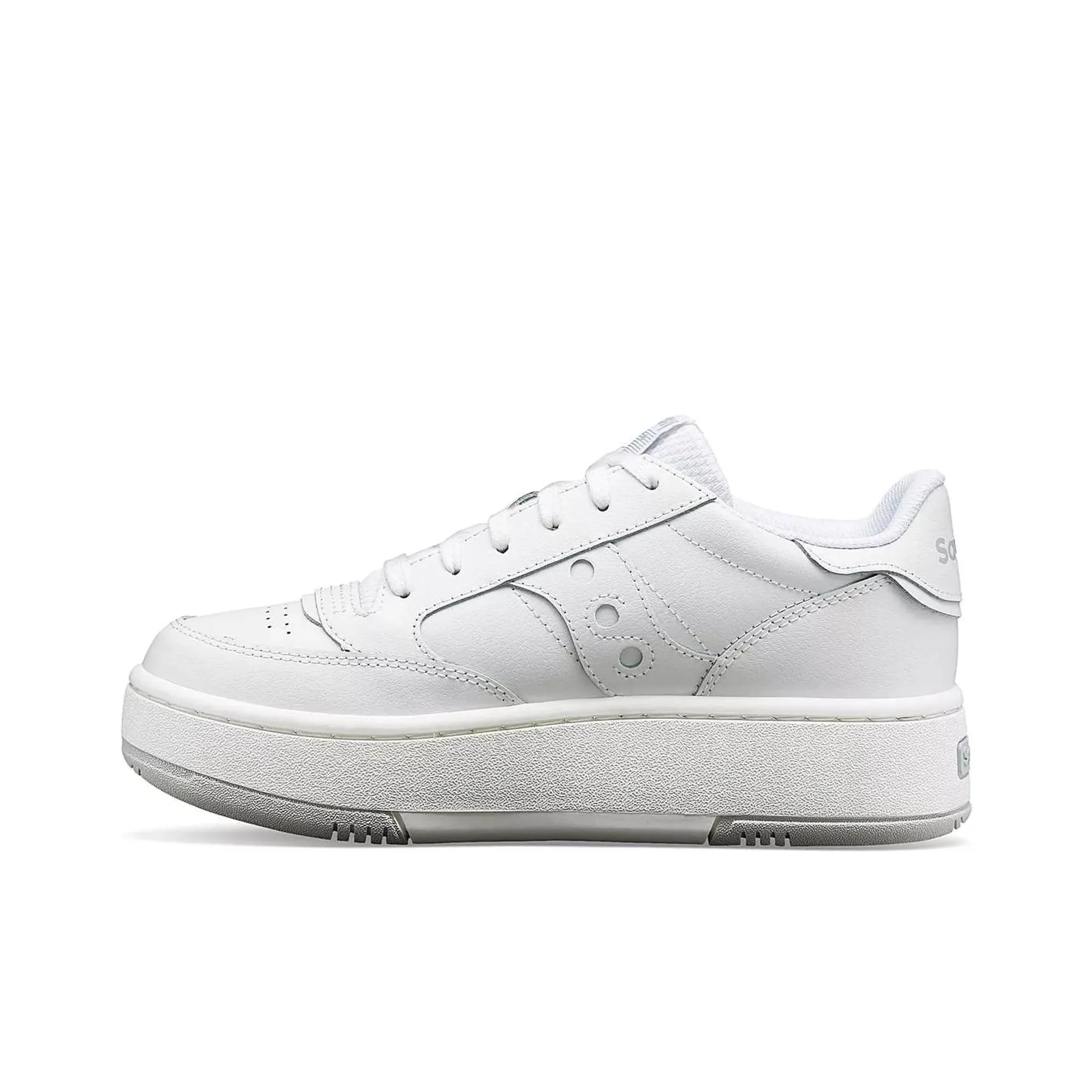 Saucony Jazz Court Platform Slip Resistant Height Increasing Low Top Skateboard Shoes Women's White