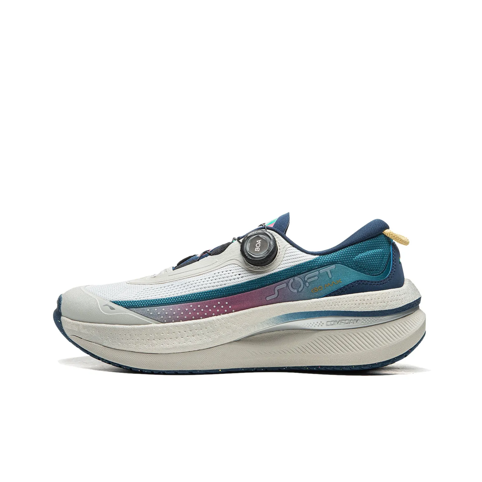LiNing SOFT GO MAX Cushioning Anti-Slip Wear-Resistant Breathable Support Rebound Low-Top Casual Shoes Men's Green Gray