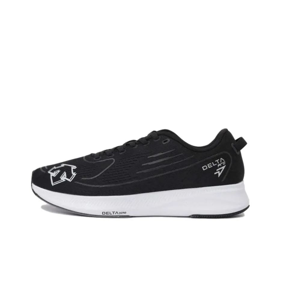 DESCENTE DELTA Abrasion Resistant Breathable Low Top Running Shoes Unisex Black White