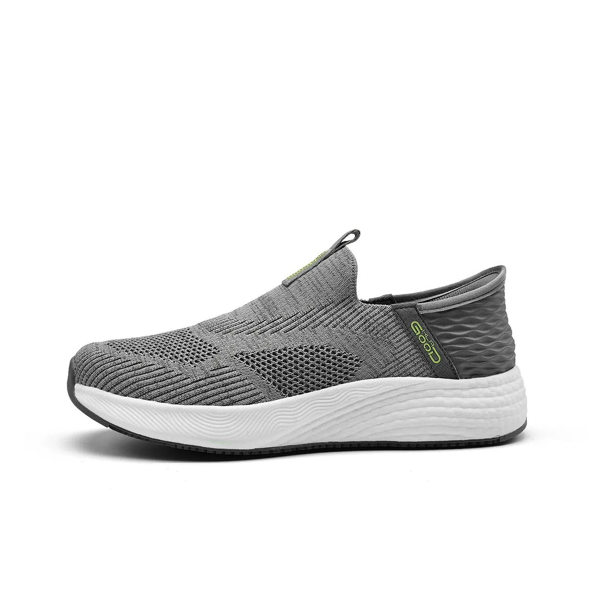 HLA Breathable Slip on Flyknit Shoes, Comfortable Height Increasing Casual Shoes Men's