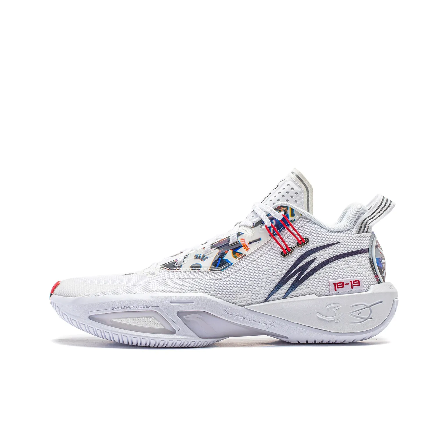 LiNing Crack Variation 9 Shock Absorbers Slip Resistant Low Top Basketball Shoes Men's White