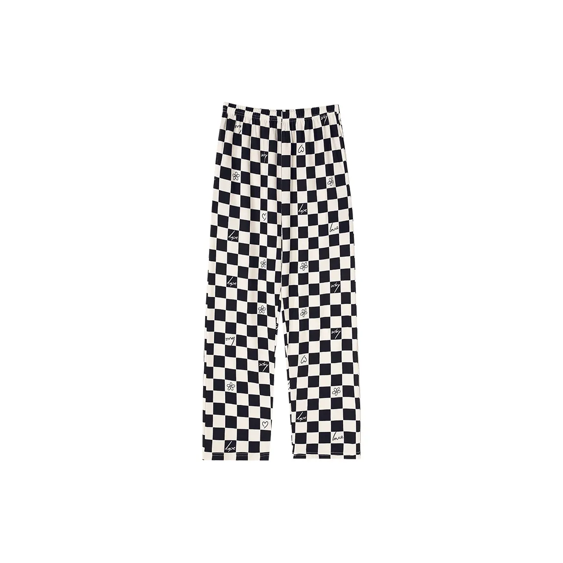 MADALLO Pajama Pants Women's Full White Plaid