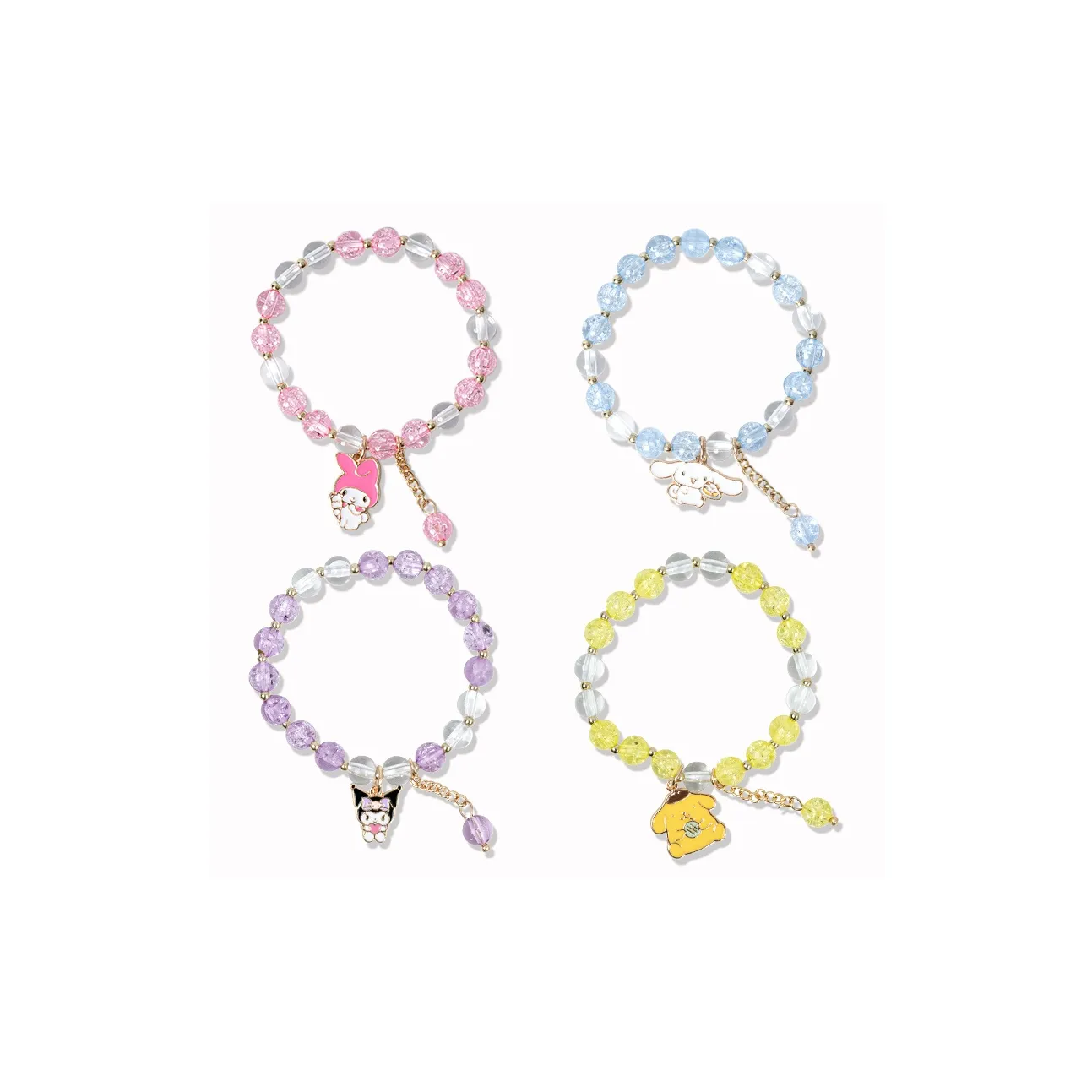 Санрио My Melody, Kuromi, Pompompurin, Cinnamoroll Пластина Бусина Браслет Мерч по IP