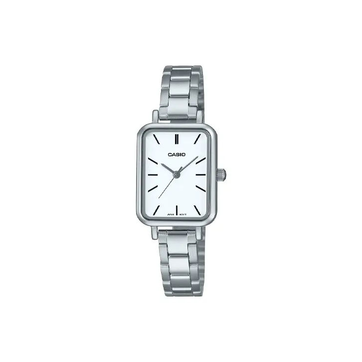 CASIO Кварцевый механизм ремешок из нержавеющей стали унисекс белый циферблат