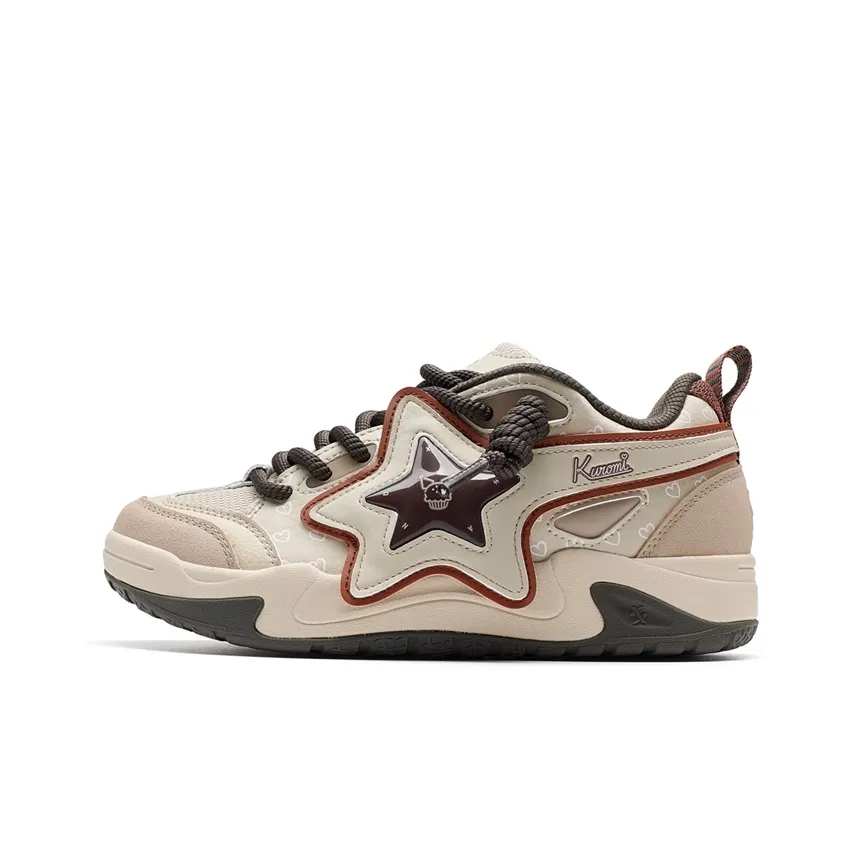 XTEP Sanrio Co-branded Low-Top Skateboard Shoes Women's Hazelnut/Red Clay Orange
