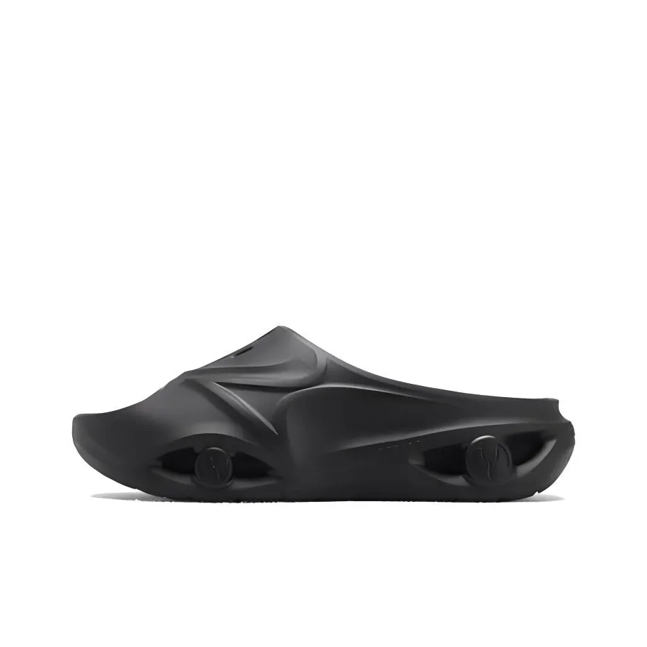 HEALTH Quiet Slip Resistant Slide Slippers Unisex Black