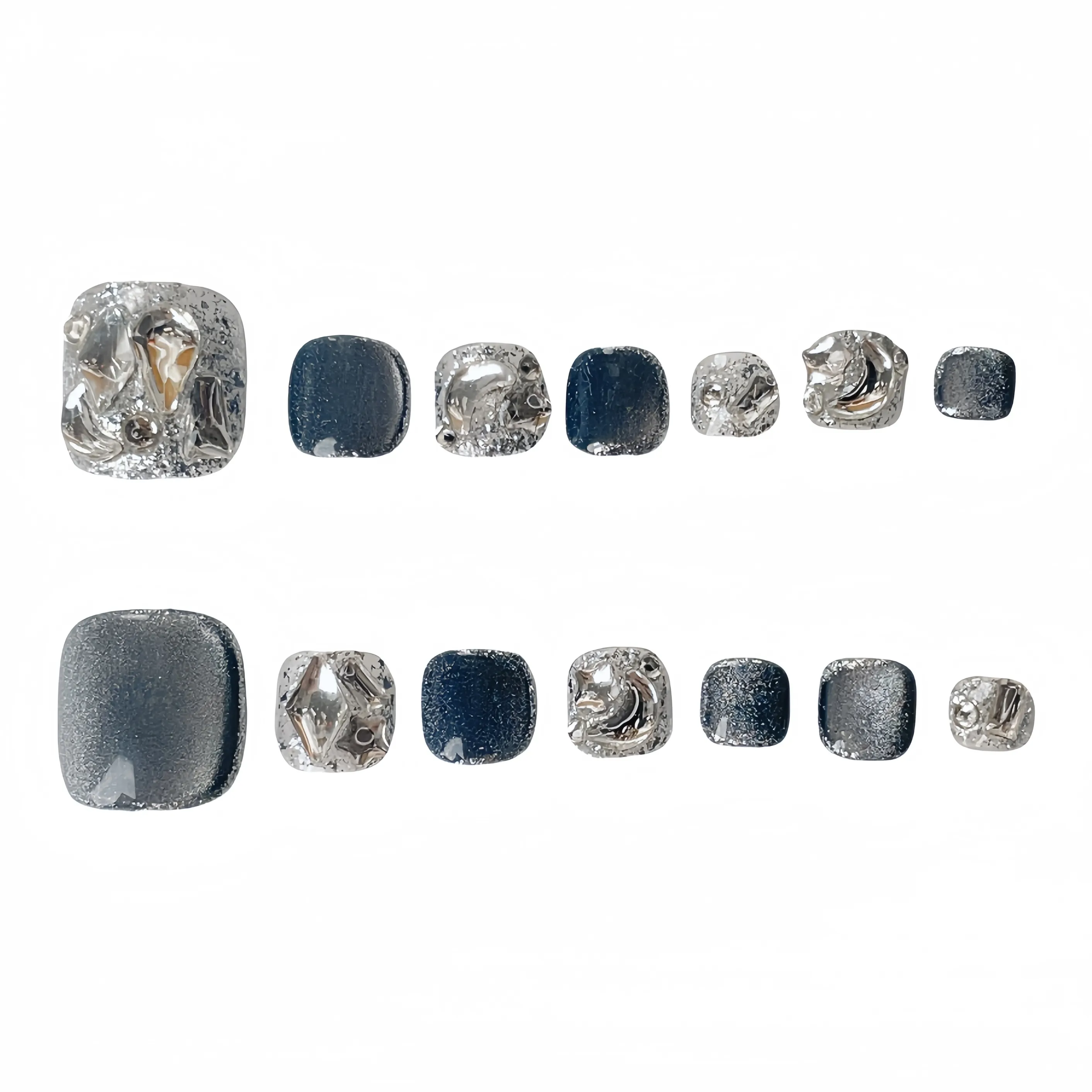 Нил Арт Беар Звездный Серый Shell Jio Ногти Лето Ноги Ручная Подделка Ногтей Короткий Стиль Instagram Милый Сияние 15 мм