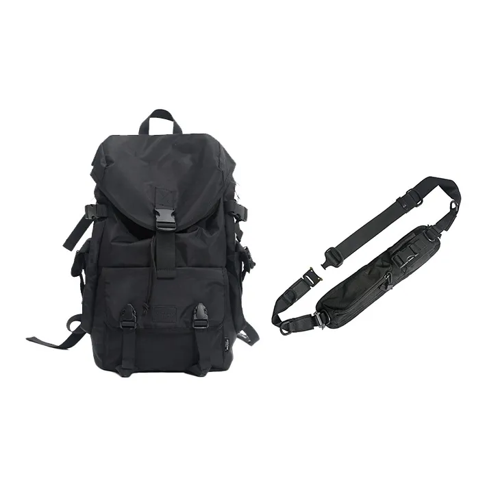 MYEDITION 17 24L Backpack Outdoor Bag Abrasion Resistant Water Repellent Oxford Black Unisex