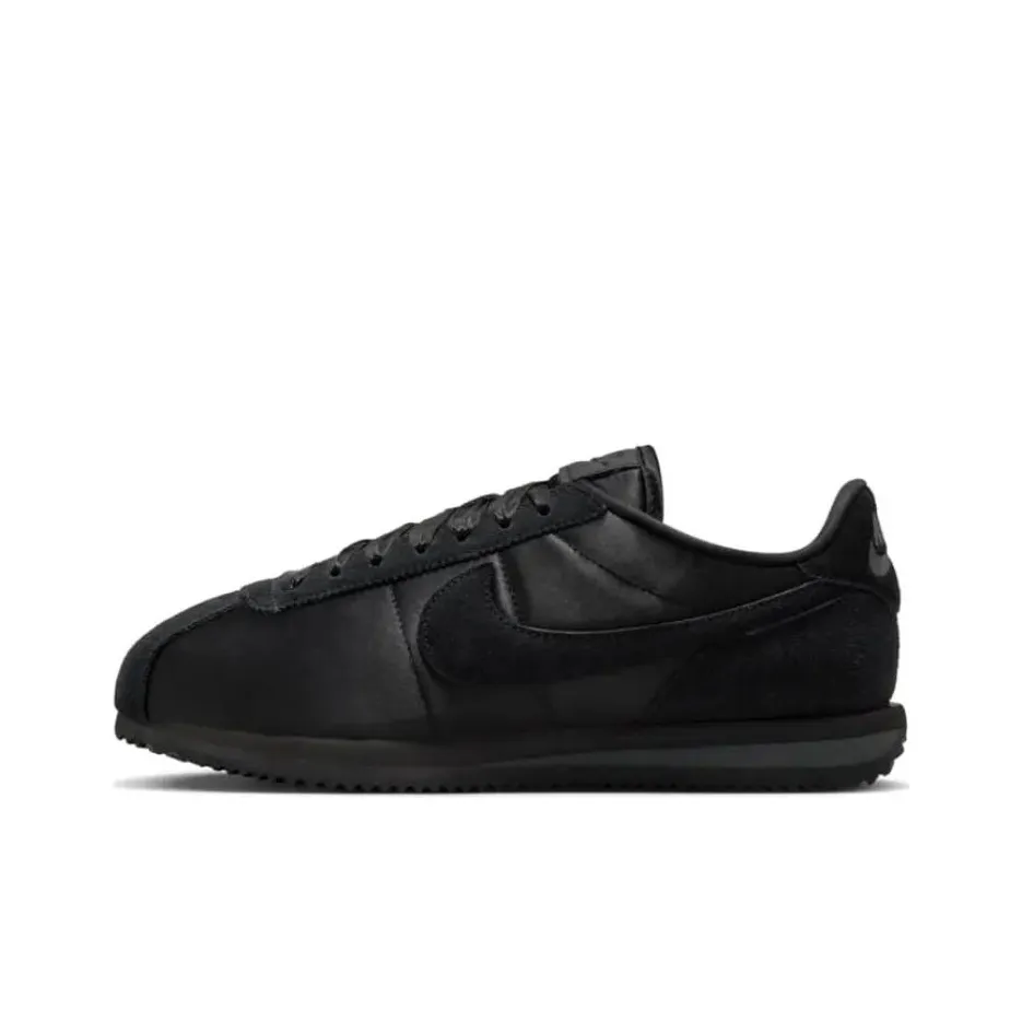 nike mens Cortez Textile Satin 'Triple Black' Women's
