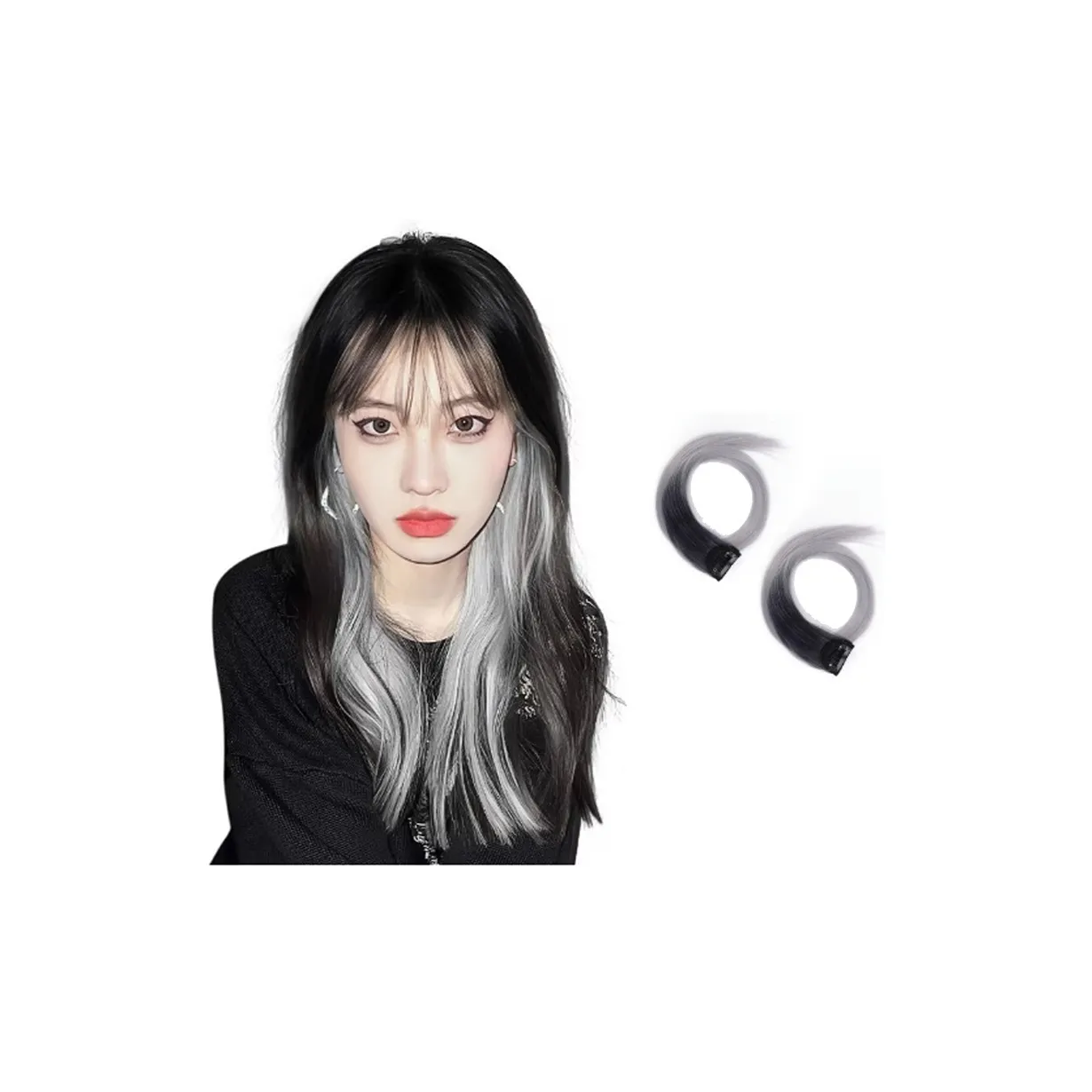 GLUNA Заколка для волос в серии Extensions Многоцветные заколки для волос Extensions Длинные заколки для волос с изменяющимся градиентом цвета