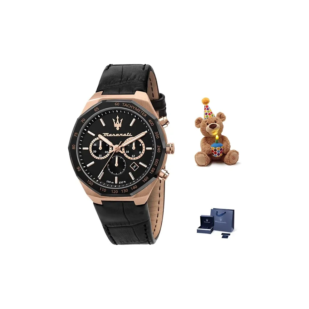 Maserati Кварцевый механизм Мужские часы 42 мм Черный