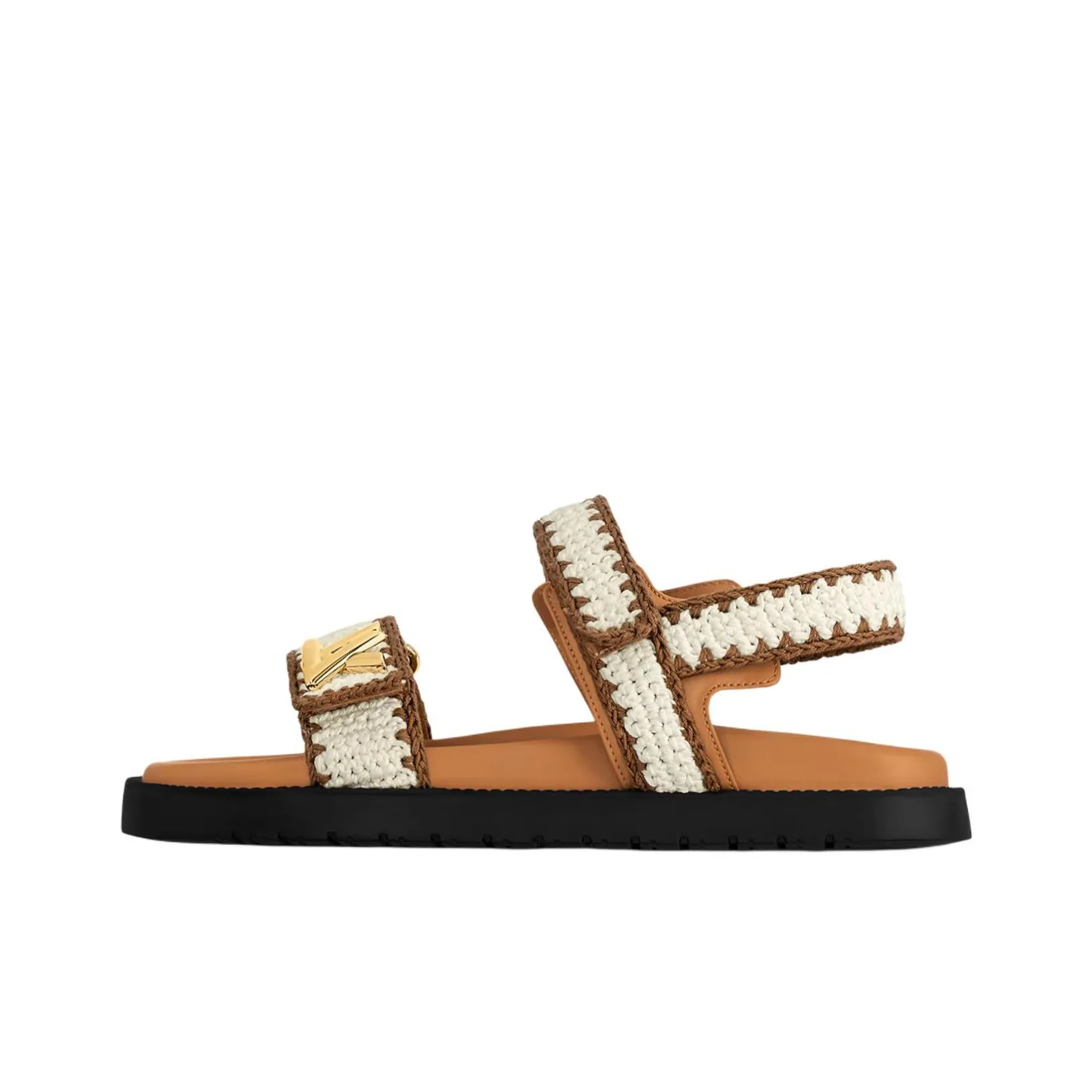 LOUIS VUITTON Sunset One Strap Sandals Women's Brown