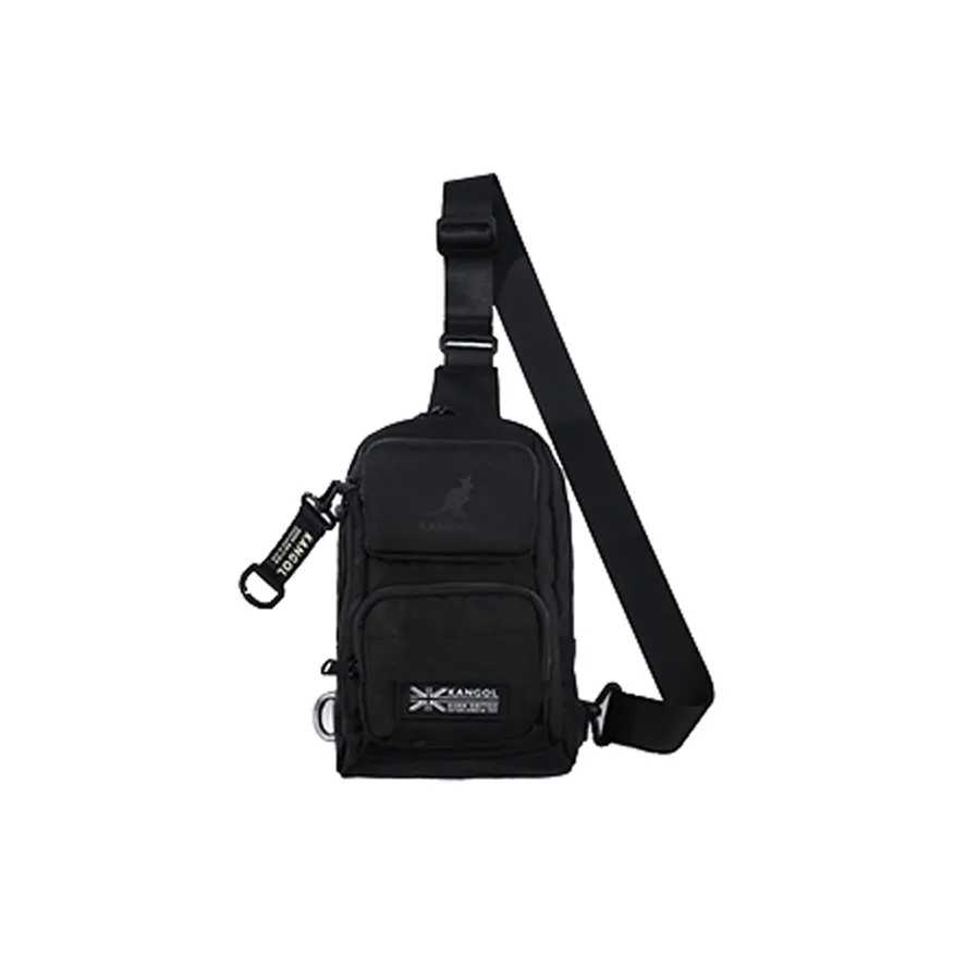 KANGOL Нейлон Сумка через плечо Путешественная сумка Рюкзак Сумка через плечо Средняя Унисекс Черный Темно-синий