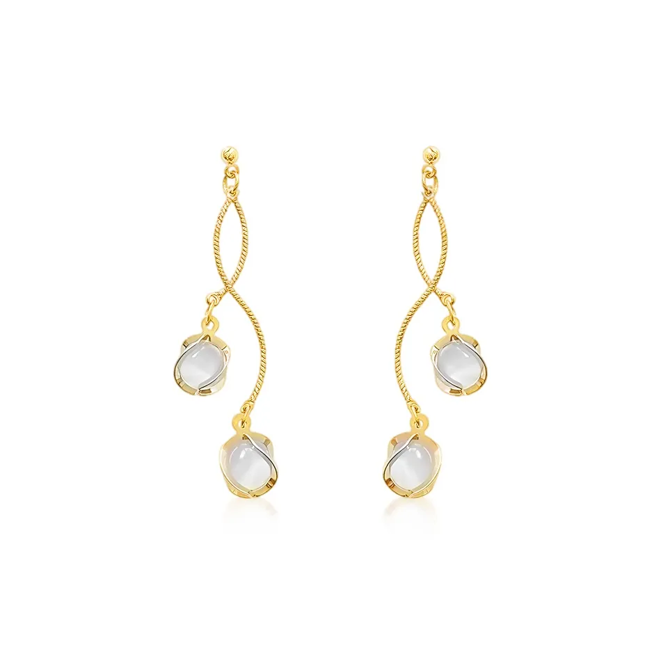 ZWU Alloy S925 Silver Stud Earrings Women's