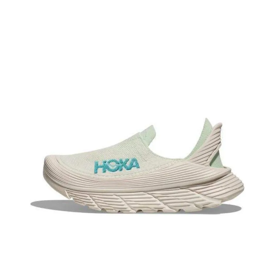 HOKA ONE ONE Restore Slip-Resistant Abrasion-Resistant Low Top Hiking Shoes Unisex White Blue HOKA ONE ONE Restore Противоскользящий устойчивый к истиранию низкий топ походная обувь унисекс белый синий