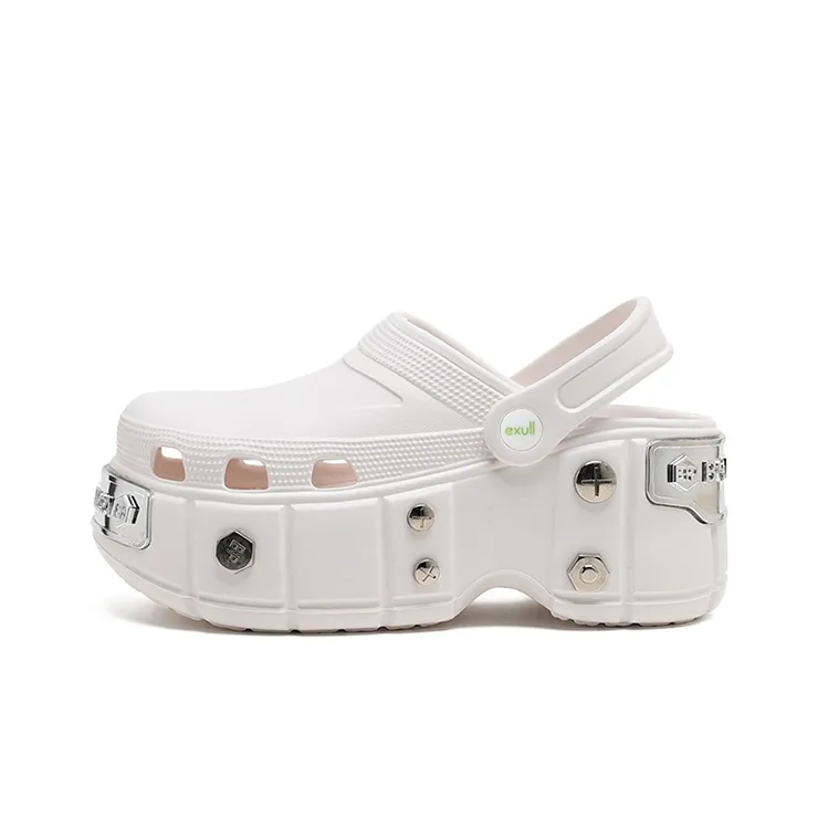 EXULL Q Clogs Women's White Silver