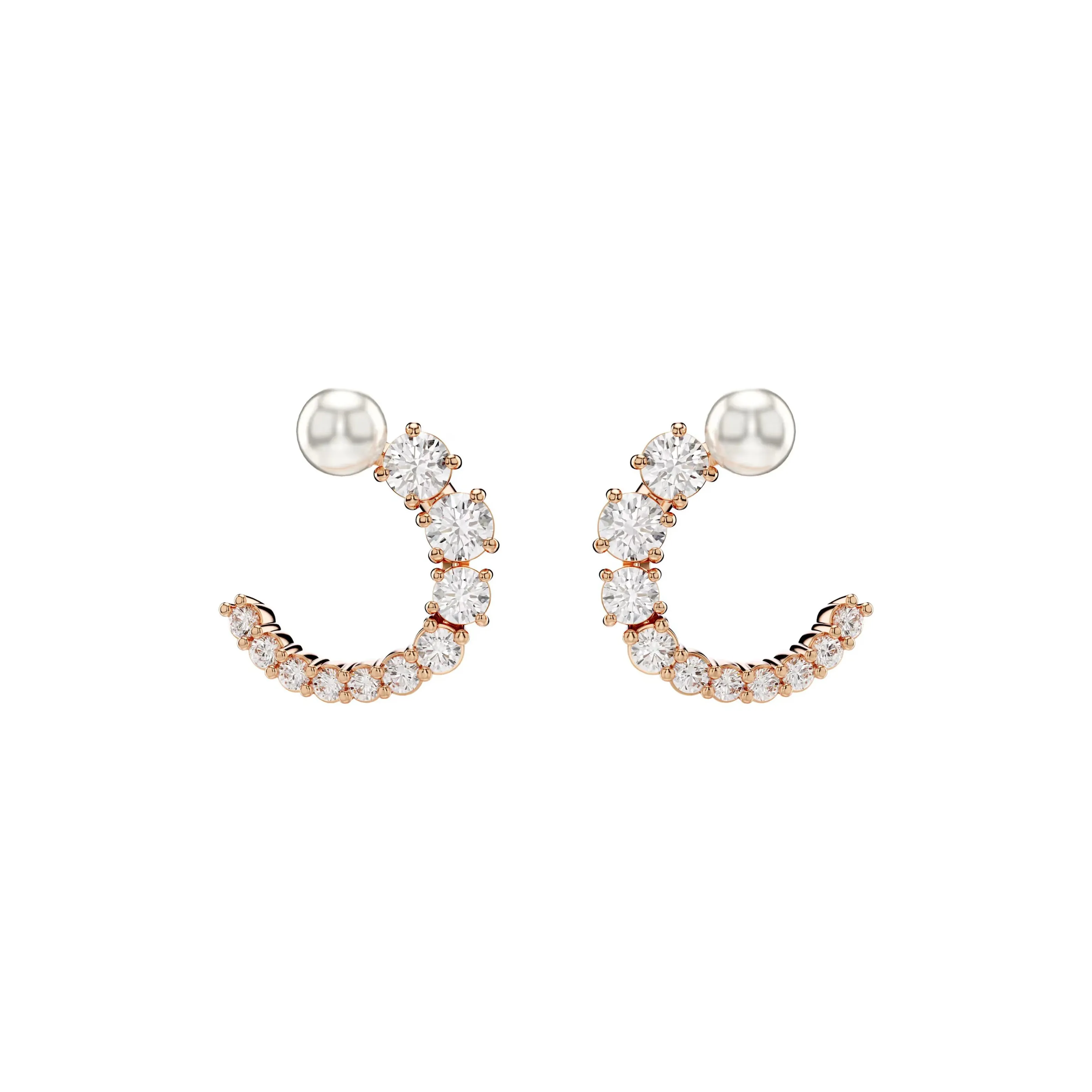 Swarovski Серьги с синтетическим кубическим цирконием женские розовое золото