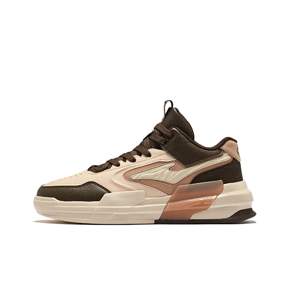 Erke Danxia 2.0 Anti Slip Wear Resistant Mid Top Skateboard Shoes Squad Men's Almond Brown Elk
