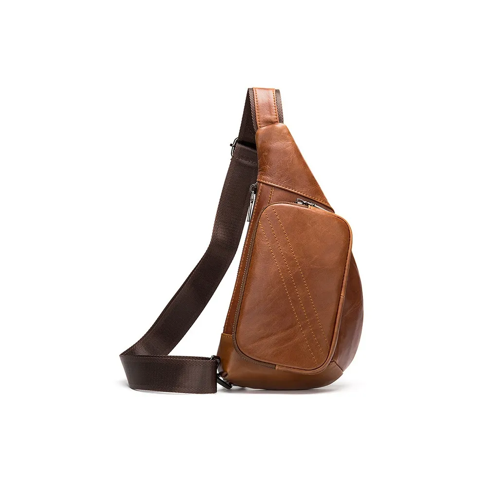 DOSRFINI Сумка через плечо из натуральной коровьей кожи одна плечо сумка-слинг обычная мужская коричневый черный кофейный