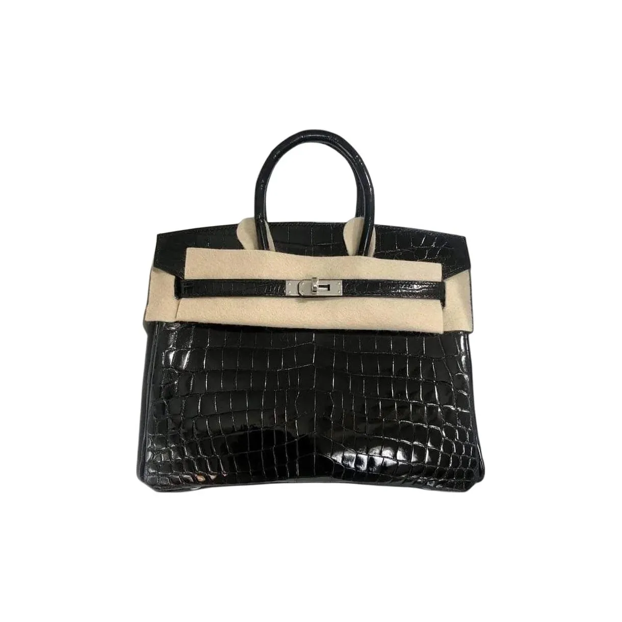 HERMES Birkin Porosus Crocodile Leather Handbag Women's 89 Noir Black