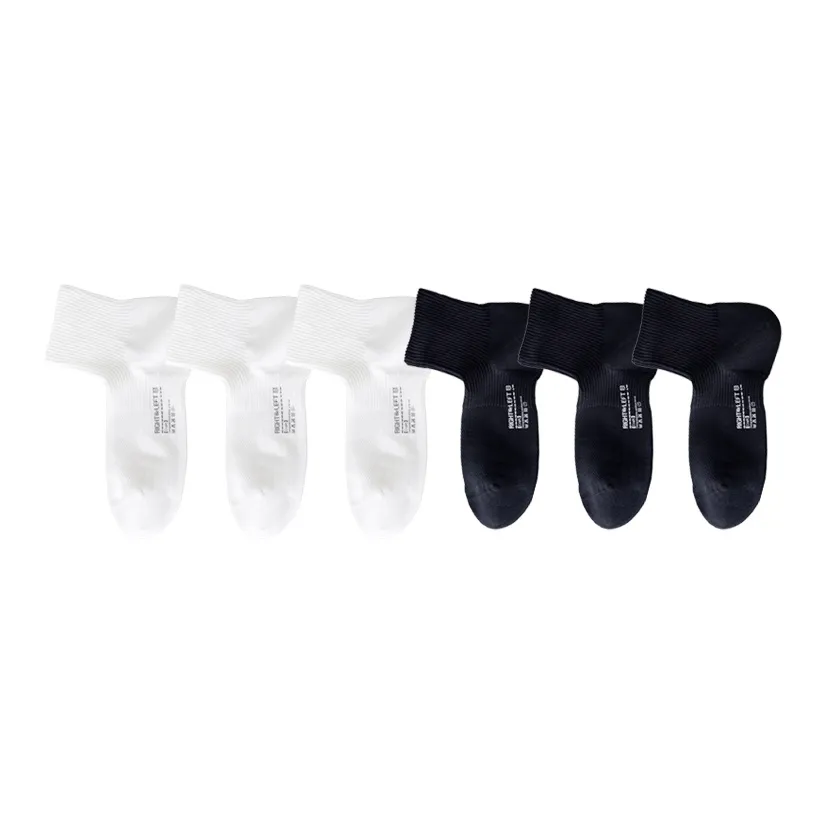 Left Divided By Right Mid Calf Socks Men's 6 Pack
