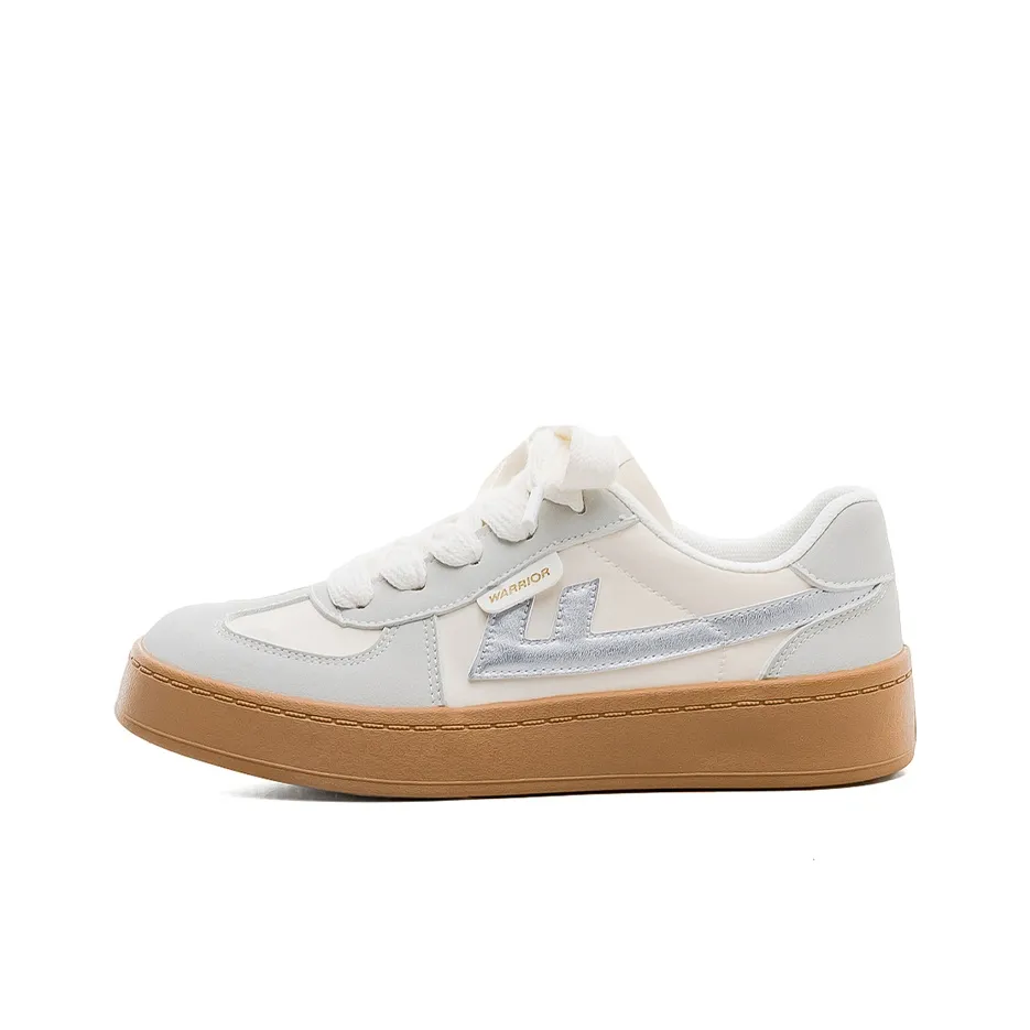 Warrior Breathable And Slip Resistant Low Top Canvas Shoes Women's Gray Beige Silver
