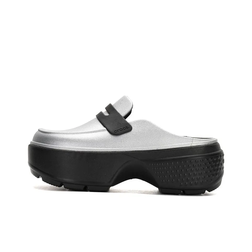 Crocs Устойчивые к истиранию Домашние тапочки Унисекс Серебряный