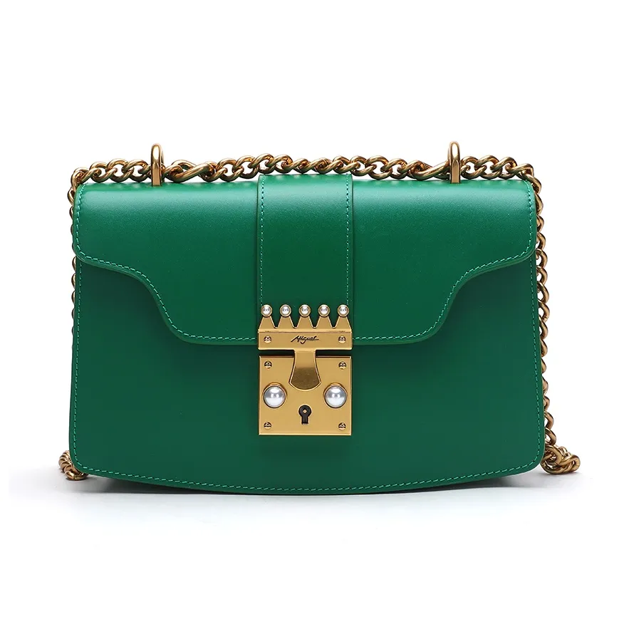 Miguel Vieira Сумка через плечо из коровьей кожи маленькая женская зеленая