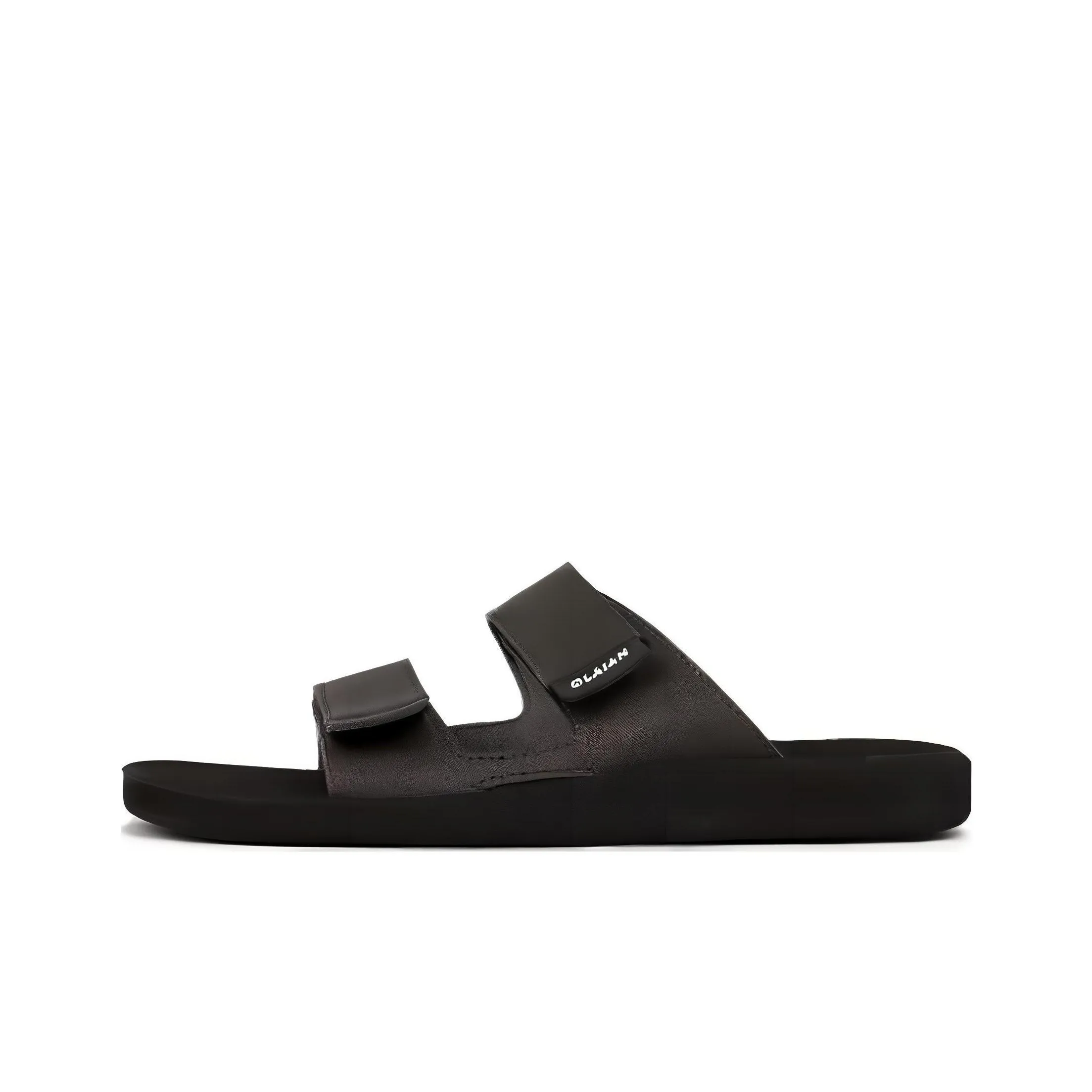 DECATHLON Slip-Resistant Abrasion-Resistant Slide Slippers Men's Black Umber