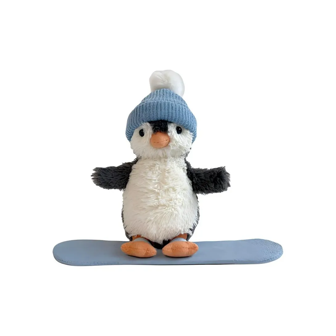 JELLYCAT Peanut Penguin Snowboarding Plush Toy