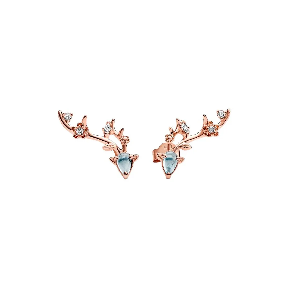 Pandora Золотой Покрытый Медный Серебряный Сплав Серьги-гвоздики Женские Синий