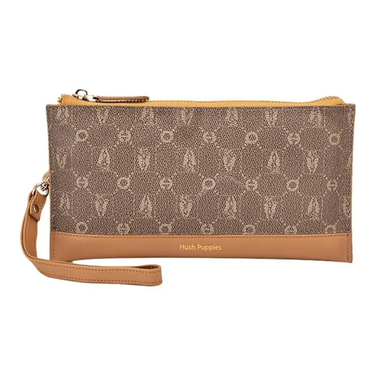 Hush Puppies PVC Кошелек Клатч Средний Женский Хаки Бежевый Абрикос