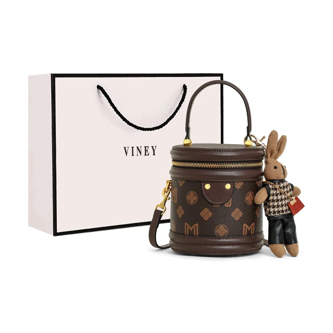 VINEY Сумка из синтетической кожи ведрообразной формы сумка через плечо маленькая сумка для женщин кофейного цвета