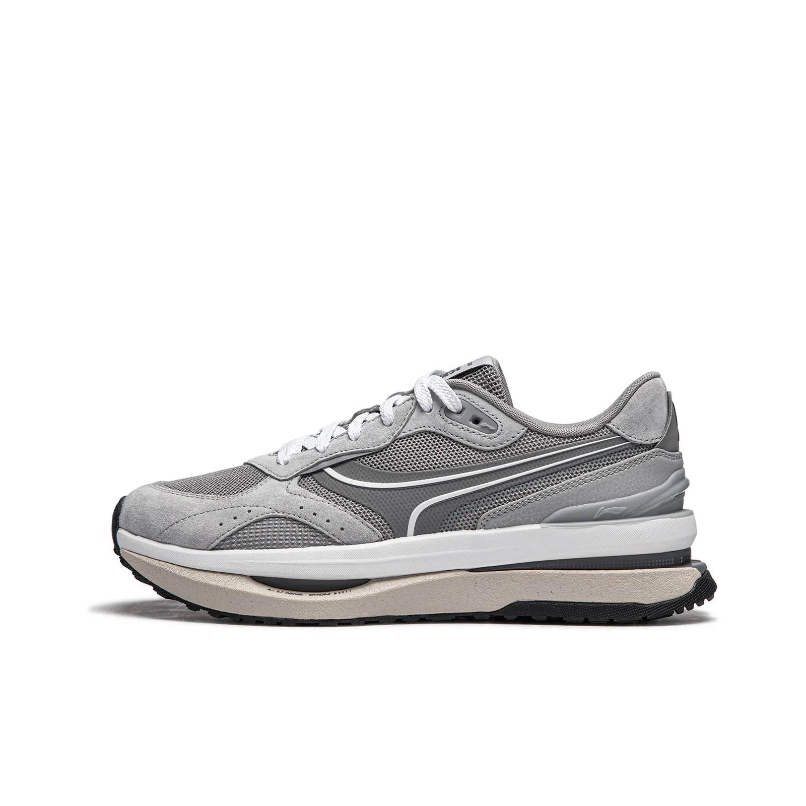 LiNing Honor Renew Cushioning Anti-Slip Wear-Resistant Breathable Support Rebound Low-Top Casual Shoes Men's Gray
