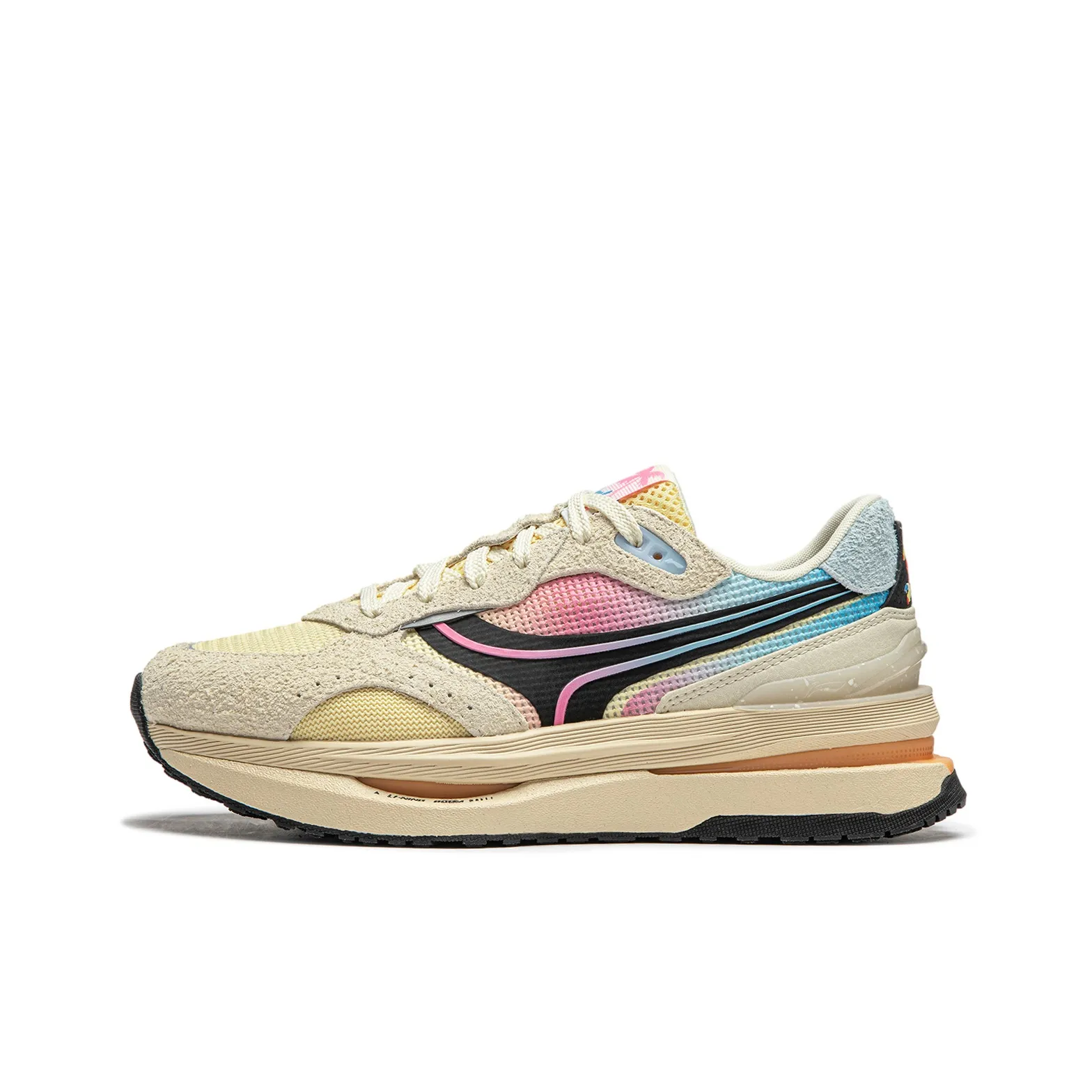 LINING Renrong Renew Casual Shoes Women's Low Top Milk Cake Yellow/Black/Light Banana Yellow