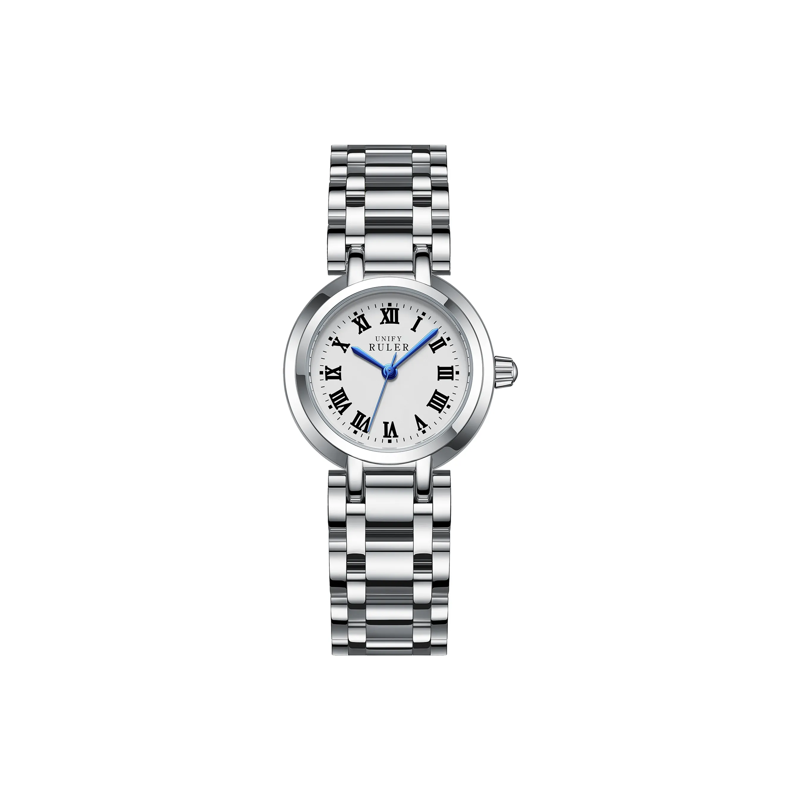 Respect The Time Кварцевый механизм Металлический ремешок Часы Женские Синий циферблат