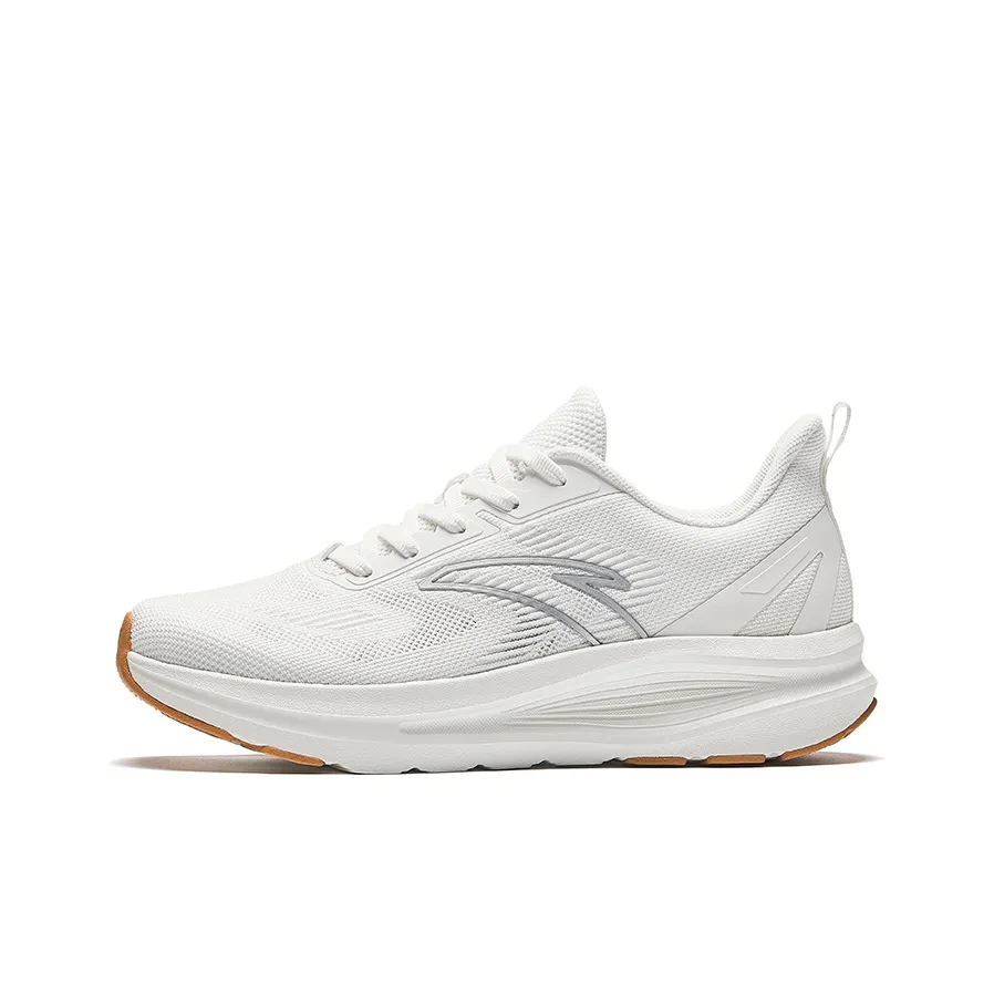 Anta Running Collection Anti Slip Wear Resistant Low Top Running Shoes Women's White Silver
