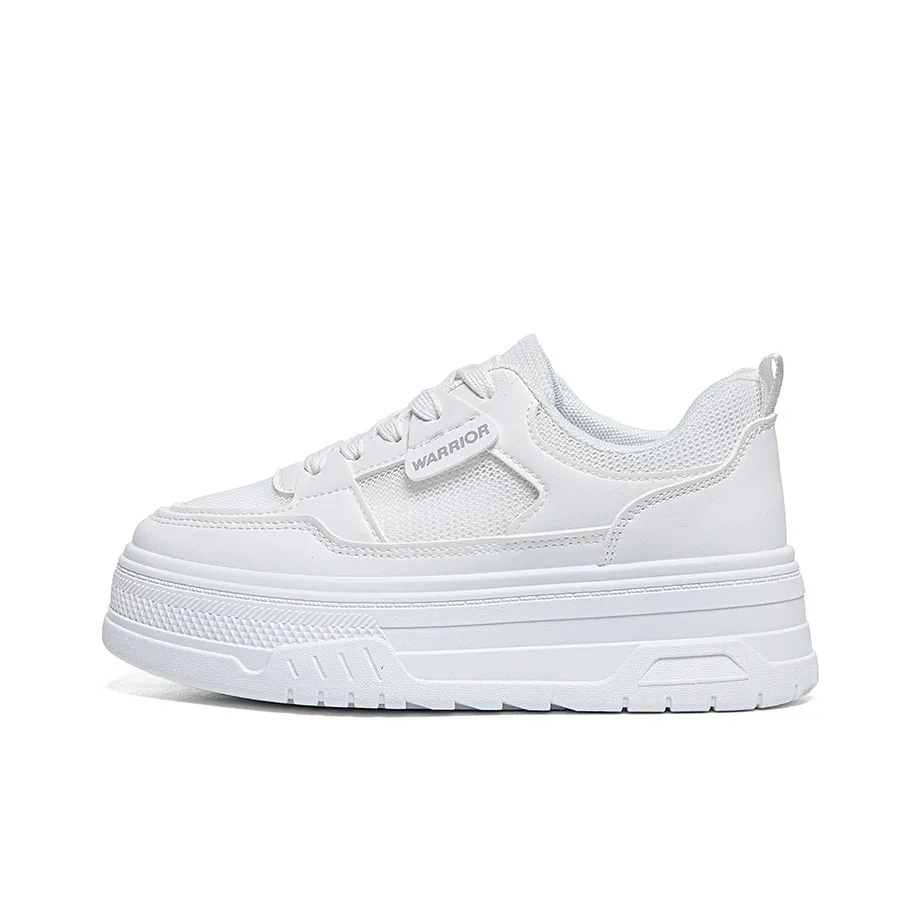 Warrior Студенты Платформа Белый Кроссовки Легкие и Дышащие Низкий Топ Скейтбординг Кроссовки Женские Белые