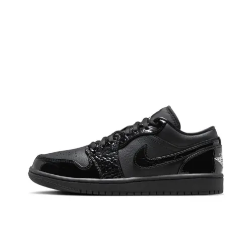 Jordan Air Jordan 1 Винтажные баскетбольные кроссовки Low Топ Черные Женские