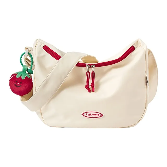 SEM R Нейлоновая сумка через плечо среднего размера унисекс красный тон экрю черный