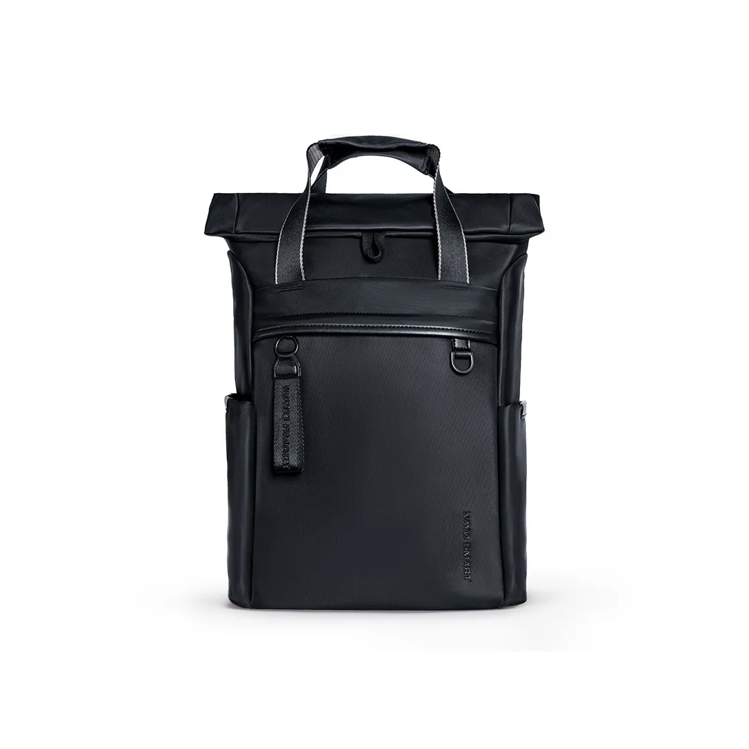 NAYO SMART Nylon Backpack Medium Size Unisex Black/Ecru