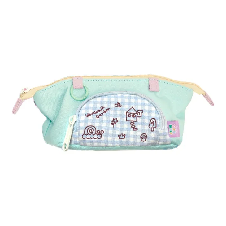 VANWALK Polyester Zip Closure Pencil Pouch, Travel Organizers Unisex Pink/Green/Yellow