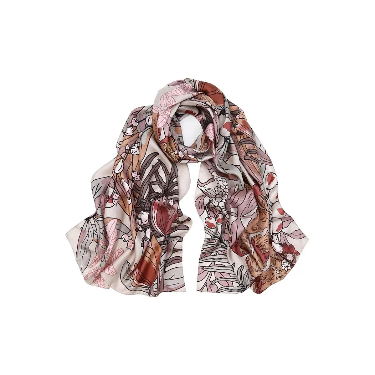 MARJAKURKI Silk Scarves Women's