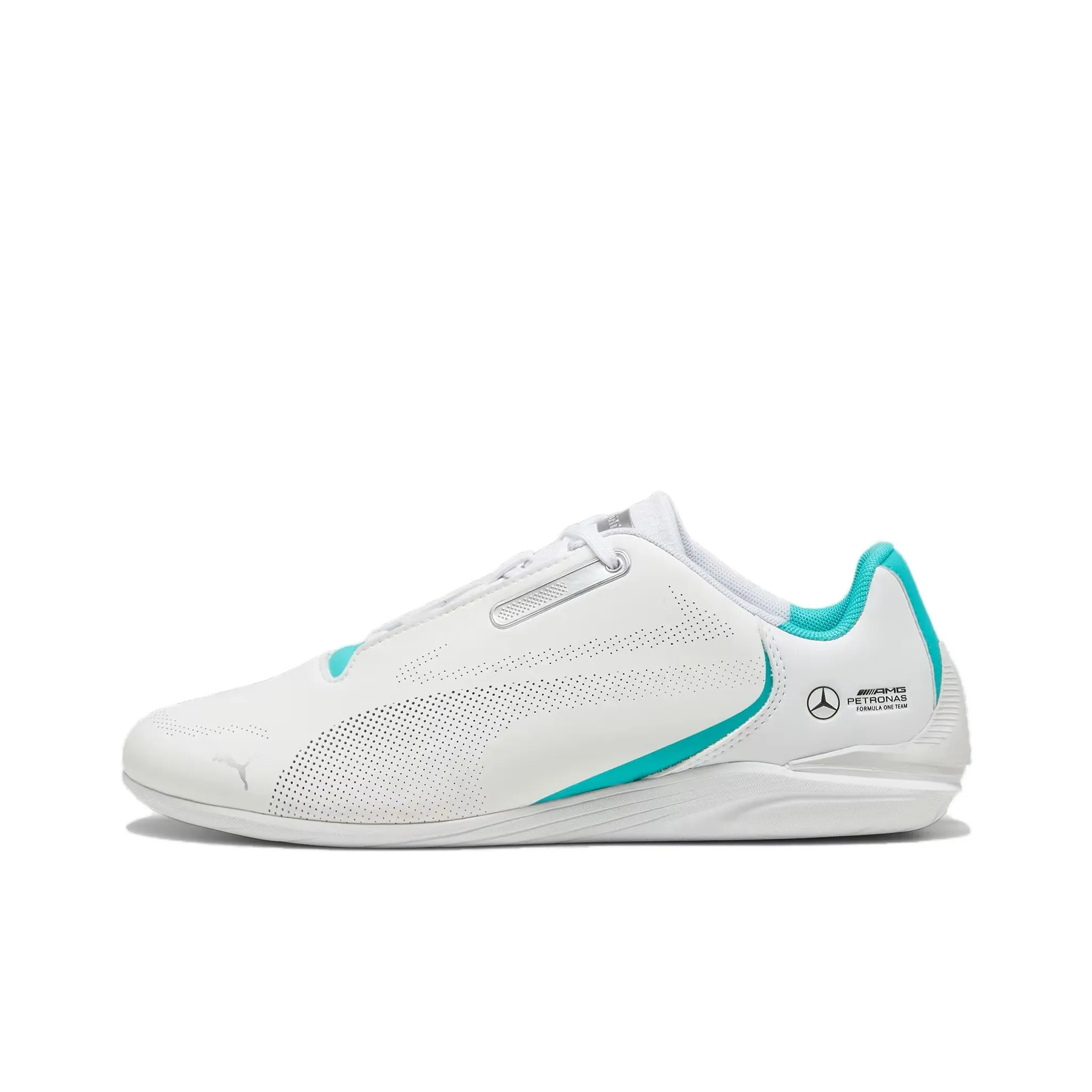 PUMA Mercedes Amg Anti-Slip Wear-Resistant Low-Top Running Shoes Unisex White Green
