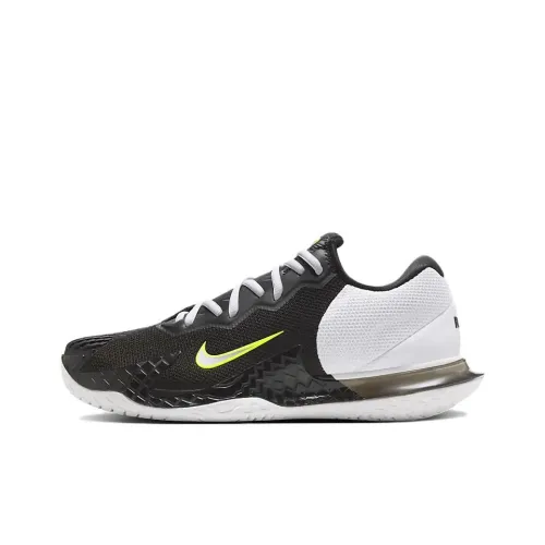Nike Air ZOOM Vapor Cage 4 RAFA Кроссовки для тенниса Низкие Кроссовки Черный/Белый/Неоново-желтый/Металлическое серебро Унисекс